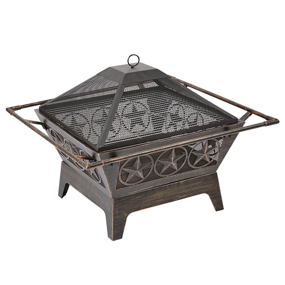 Click to view product details and reviews for Star Outdoor Fireplace With Mesh Lid Grill Poker Large Steel Fireplace.
